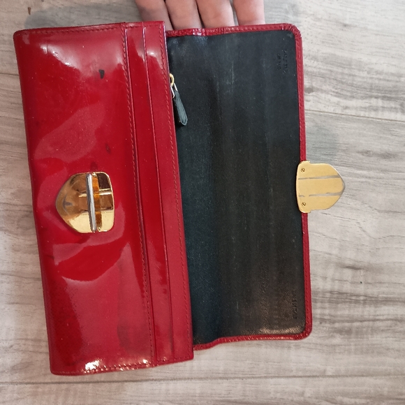 Auth PRADA Pink Patent Leather Gold-Tone Logo Womens Long Wallet - Picture 10 of 16